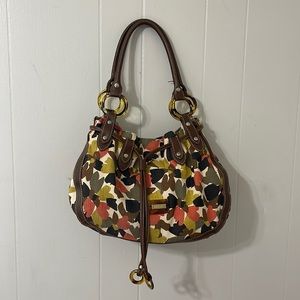 Relic Handbag Floral Canvas Orange Green Black Brown